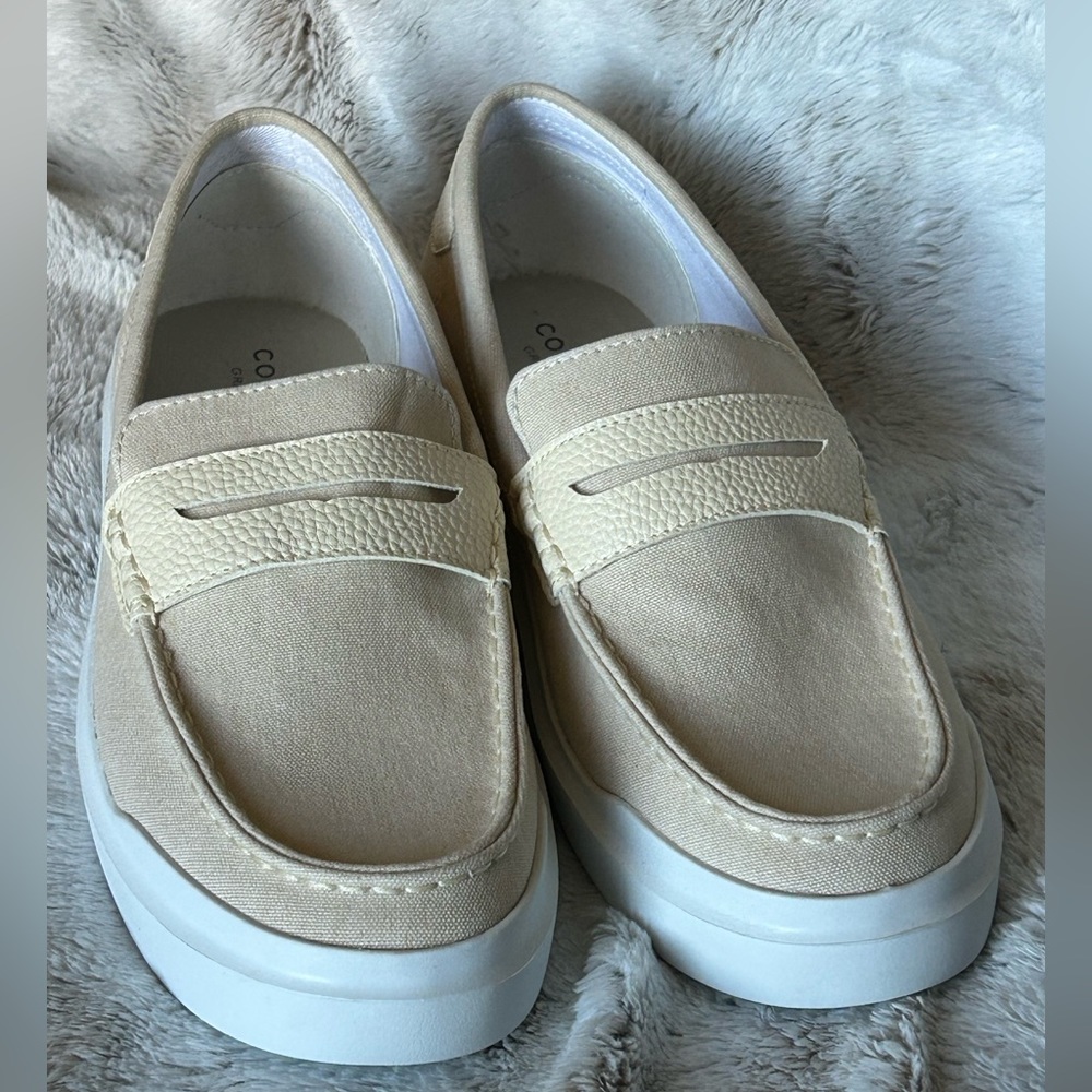 Cole Haan Women's GrandPrø Rally Canvas Penny Loafer in Shortbread Dove